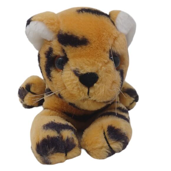 Dakin Vintage Baby Tiger‎ Zoo Big Cat 1985 Stuffed Animal Plush Toy 7" - Picture 1 of 7